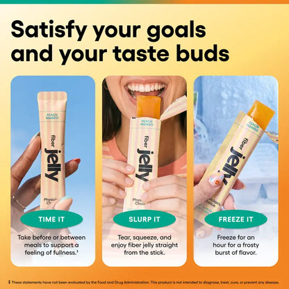 Physician's Choice Fiber Jelly Sticks - Digestion, Regularity, Fullness & Metabolism Support - Prebiotic Fiber with Chromium - 3 Flavors