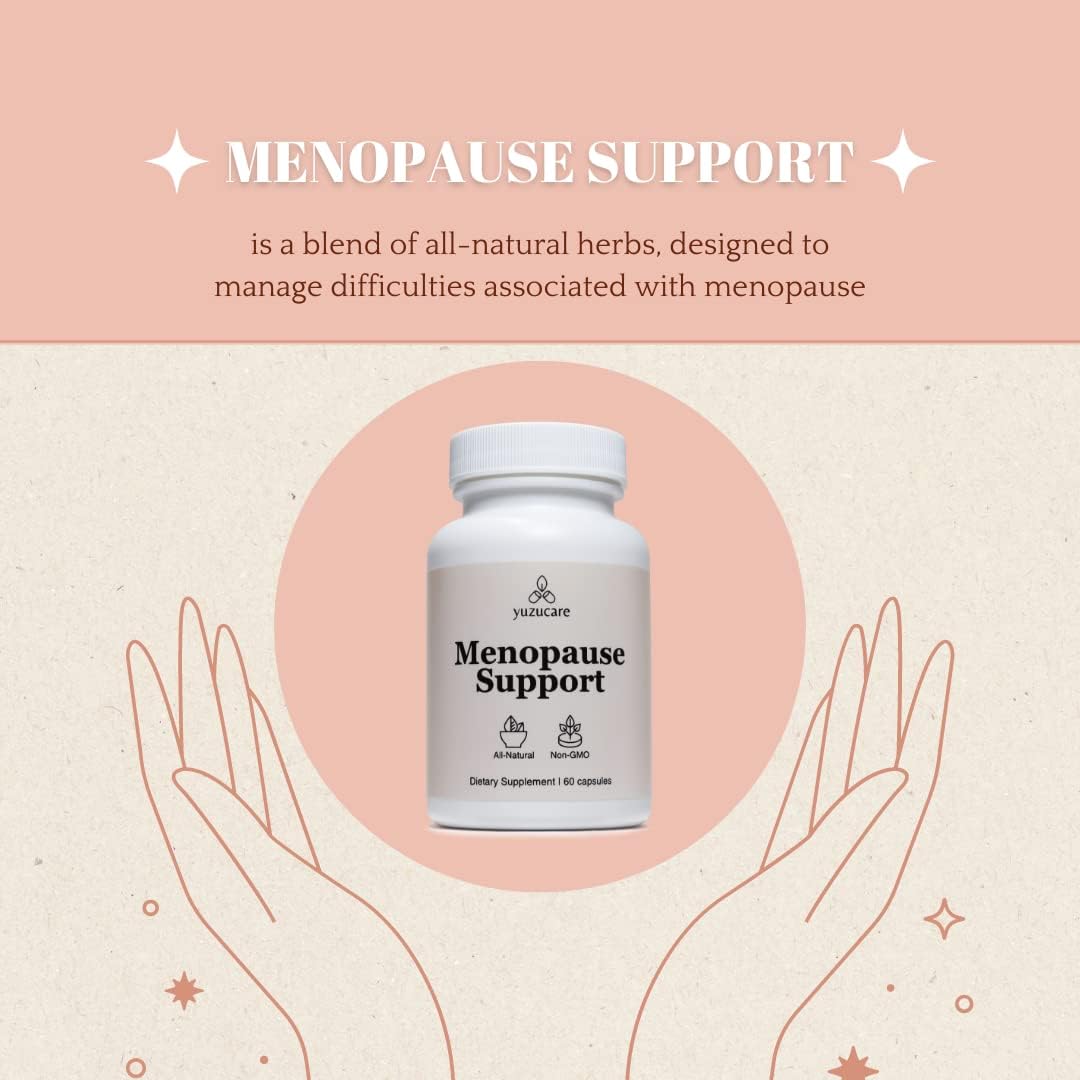 Menopause Support | Menopause Supplements for Women| for Night Sweat Relief and Hot Flash Relief | Hormone Balance for Women | All-Natural & Non-GMO Herbs | 60 Veggie Capsules