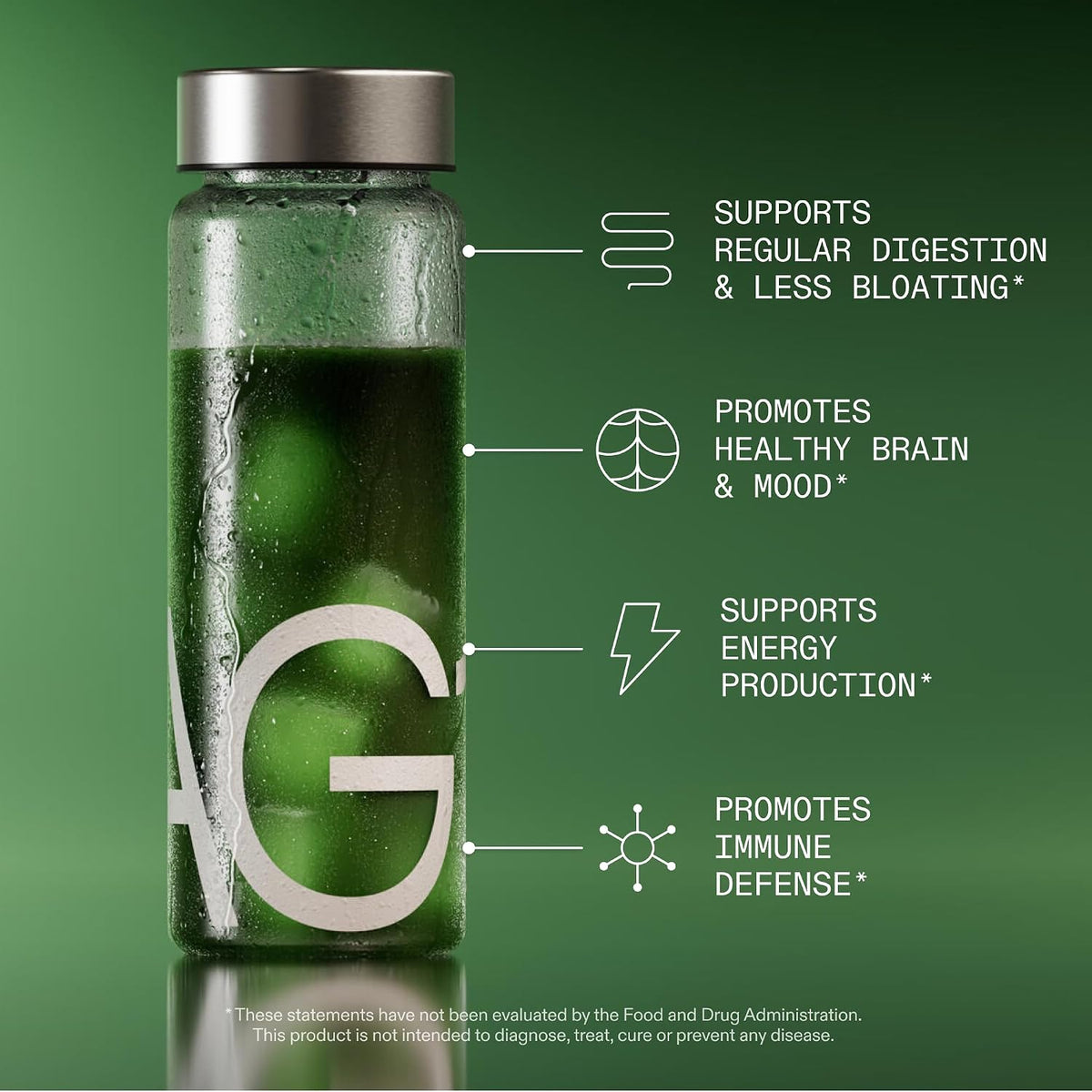 AG1 Greens Powder Probiotic with Vitamin B12 and CoQ10, Travel Packs 7ct