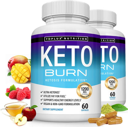 Keto Burn Pills Ketosis - 1200 Mg Ultra Advanced Natural Ketogenic Using Ketone Diet Support Energy Focus Men W-Shopomen 60 Capsules-Shop