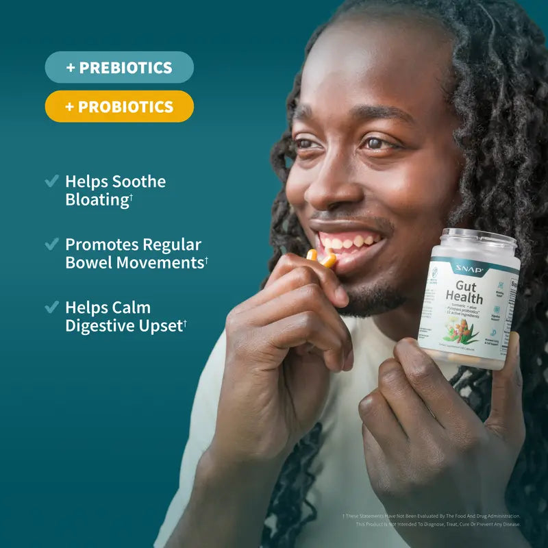 Snap Supplements Gut Health Lipase Supplement, Probiotic, 50 Vegan Capsules