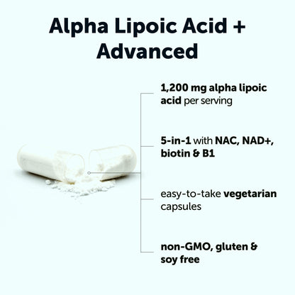 Micro Ingredients Alpha Lipoic Acid+ Advanced 1200mg 5-in-1 Complex, 240 Vegetarian Capsules