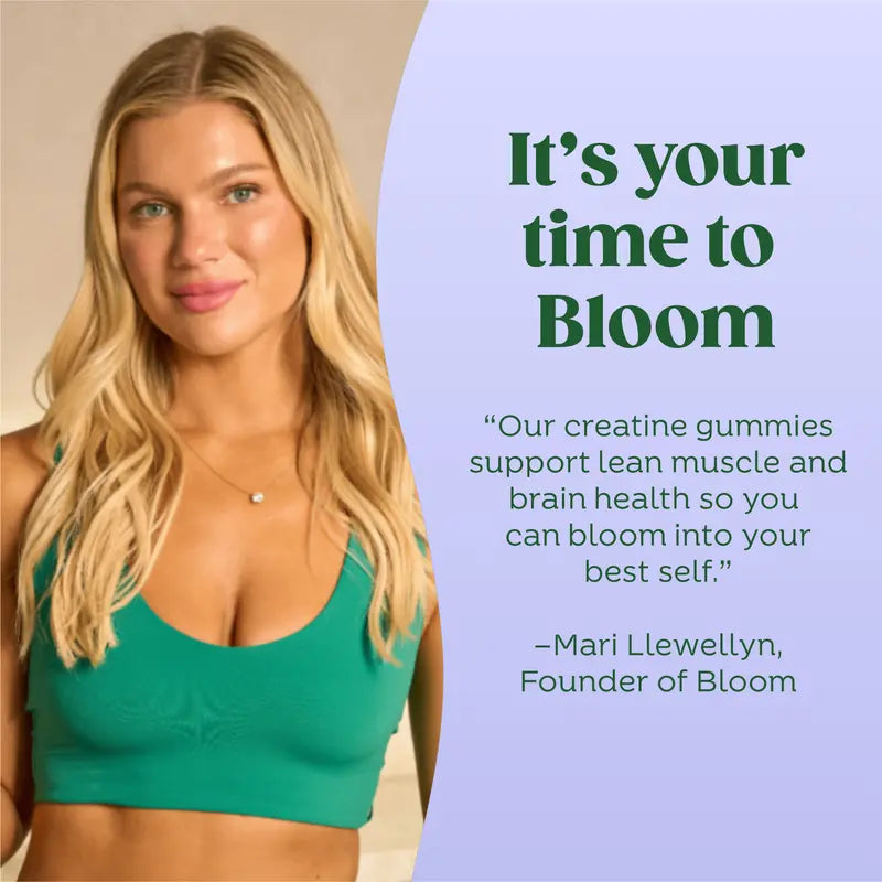 Bloom Nutrition Creatine Monohydrate Gummies, Berry Boost, 12 Servings