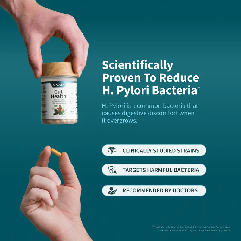 Snap Supplements Gut Health Lipase Supplement, Probiotic, 50 Vegan Capsules