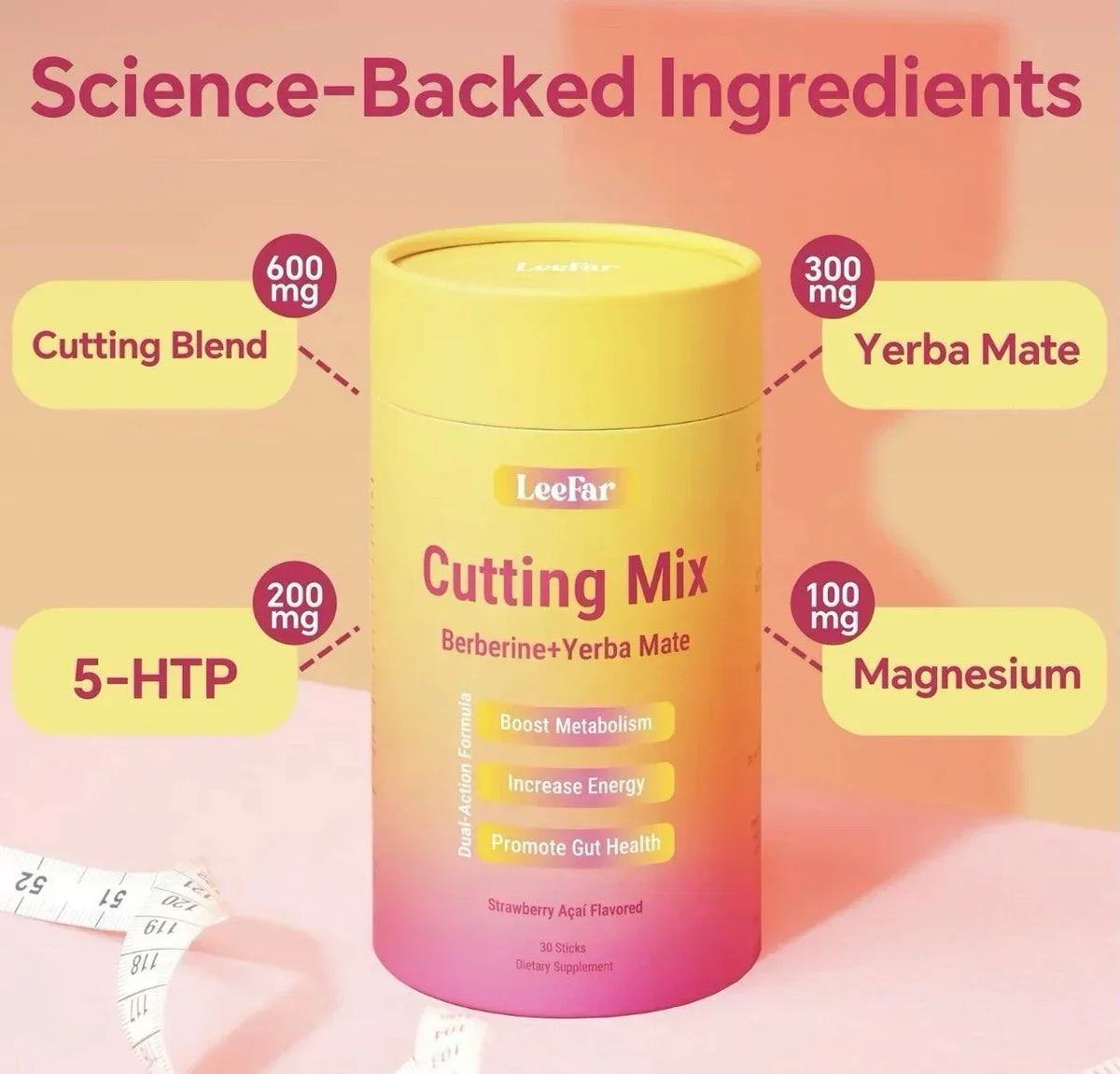 Leefar Cutting Drink Mix – Berberine, Chromium, 5-HTP, Yerba Mate & Magnesium-Shop